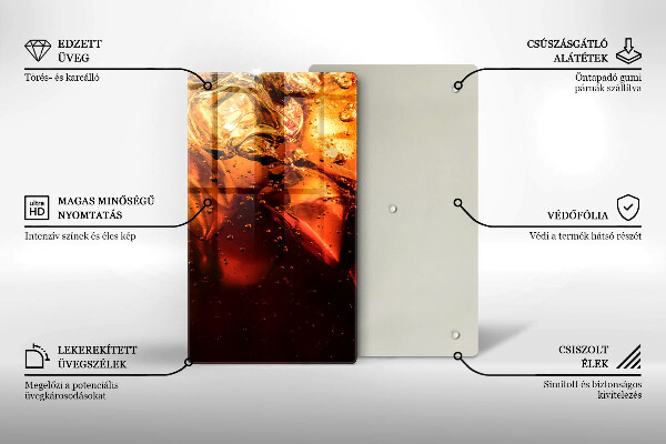 De vidrio templado Bebida de cola con hielo