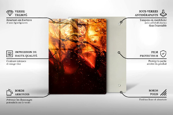 De vidrio templado Bebida de cola con hielo