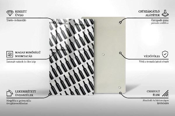 De vidrio templado botellas de vino negro