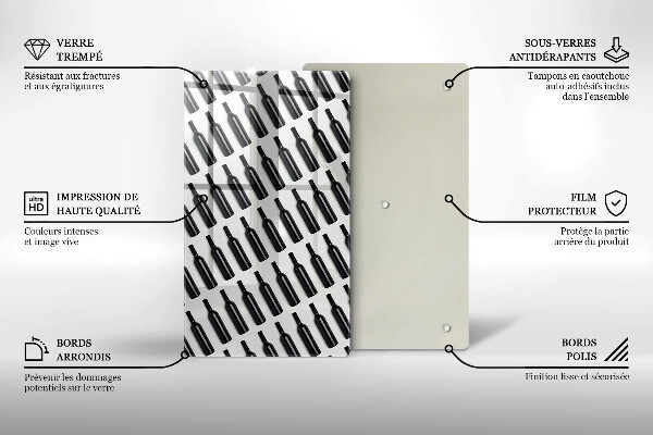 De vidrio templado botellas de vino negro