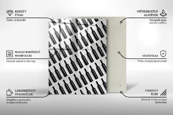 De vidrio templado botellas de vino negro