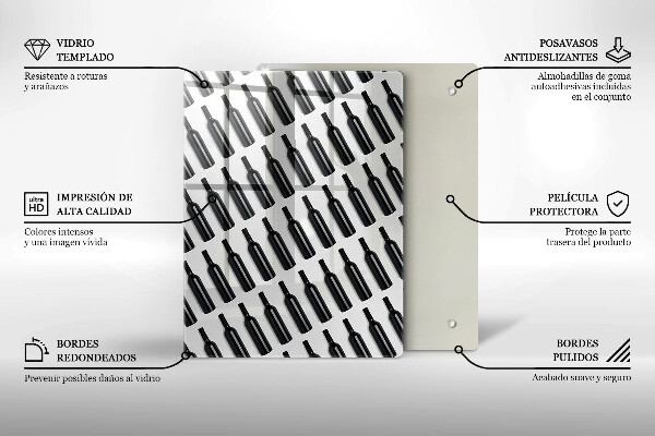 De vidrio templado botellas de vino negro