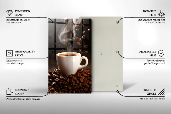 De vidrio templado Taza de café caliente