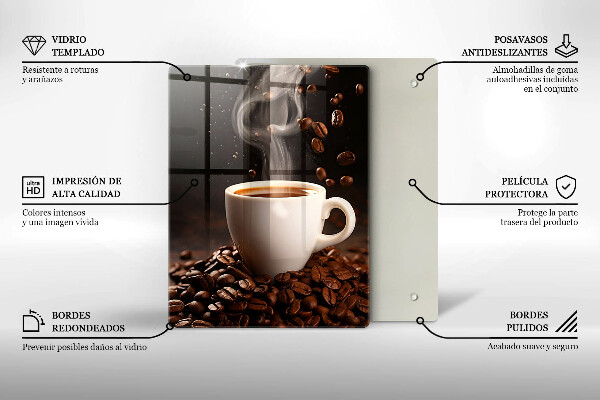 De vidrio templado Taza de café caliente