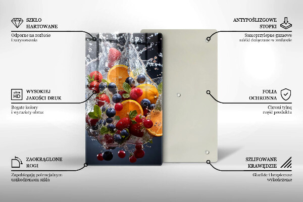 De vidrio templado frutas en agua