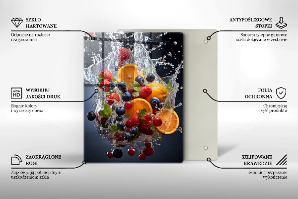 De vidrio templado frutas en agua