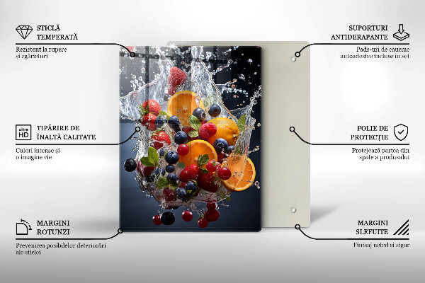 De vidrio templado frutas en agua