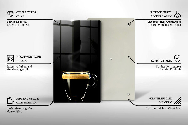 De vidrio templado Un vaso de café negro