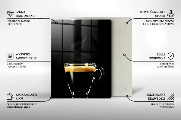 De vidrio templado Un vaso de café negro