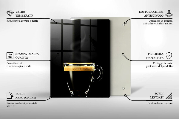 De vidrio templado Un vaso de café negro
