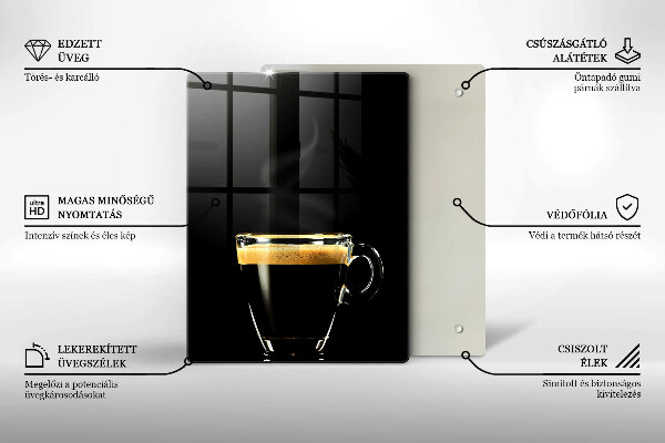 De vidrio templado Un vaso de café negro