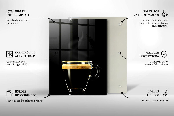 De vidrio templado Un vaso de café negro