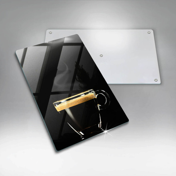 De vidrio templado Un vaso de café negro