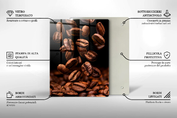 De vidrio templado Granos de café marrones