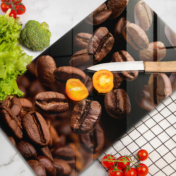 De vidrio templado Granos de café marrones