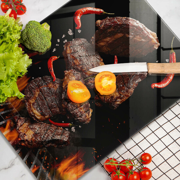 De vidrio templado Carne a la parrilla