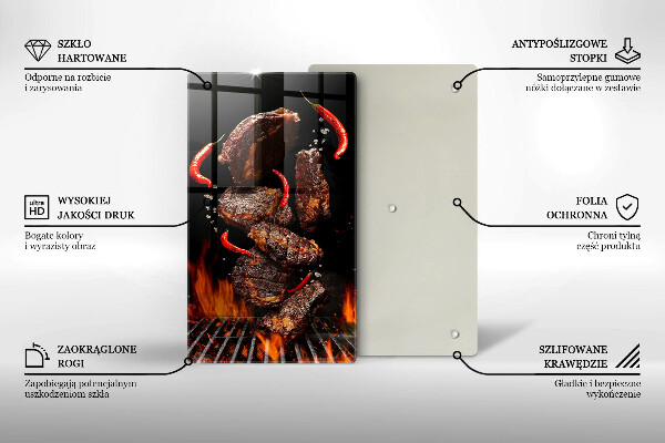 De vidrio templado Carne a la parrilla