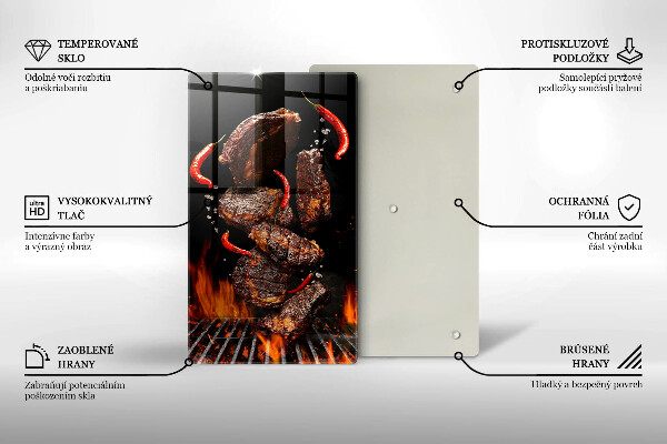 De vidrio templado Carne a la parrilla
