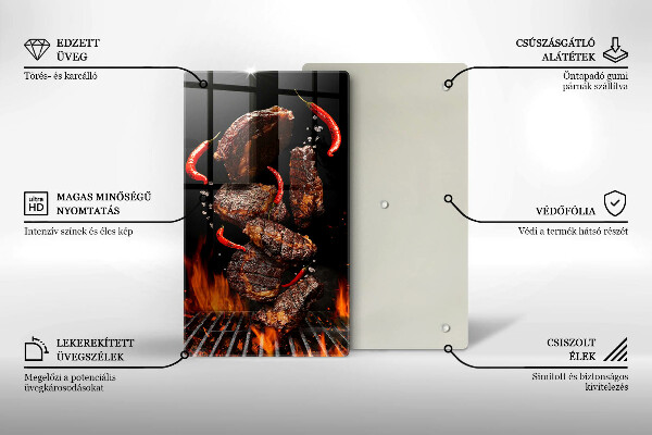 De vidrio templado Carne a la parrilla