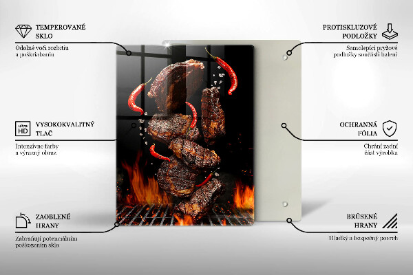 De vidrio templado Carne a la parrilla