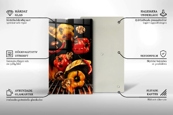 De vidrio templado Verduras a la parrilla