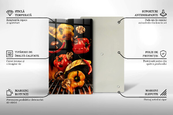 De vidrio templado Verduras a la parrilla