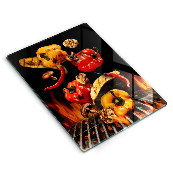 De vidrio templado Verduras a la parrilla