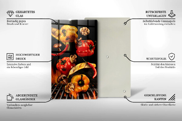 De vidrio templado Verduras a la parrilla