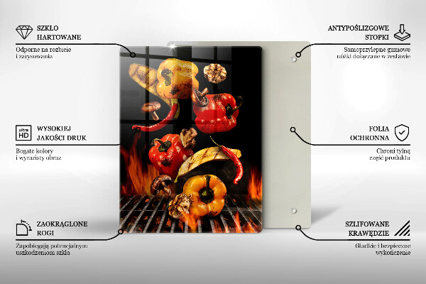 De vidrio templado Verduras a la parrilla