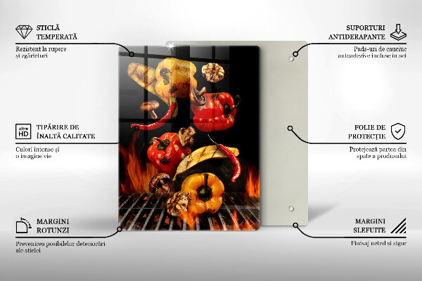 De vidrio templado Verduras a la parrilla