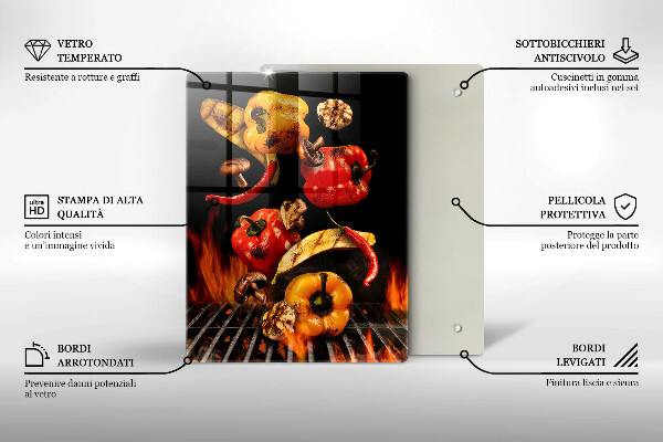 De vidrio templado Verduras a la parrilla