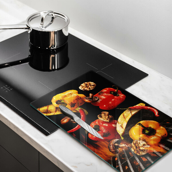 De vidrio templado Verduras a la parrilla