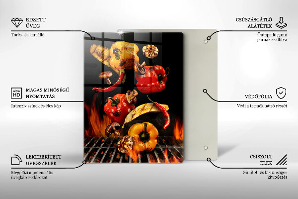 De vidrio templado Verduras a la parrilla