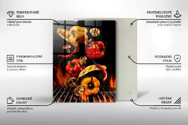De vidrio templado Verduras a la parrilla