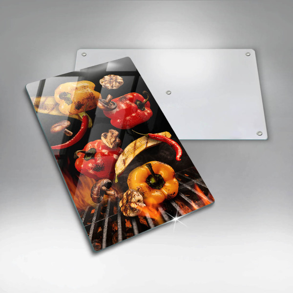 De vidrio templado Verduras a la parrilla