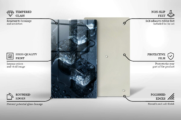 De vidrio templado Cubitos de hielo frio