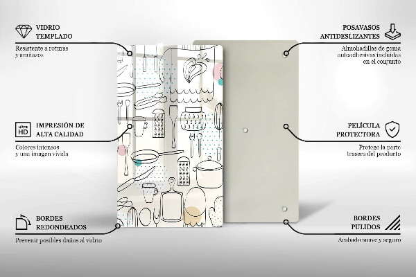 De vidrio templado Accesorios de cocina