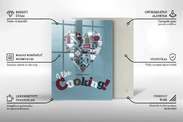 De vidrio templado I like cooking