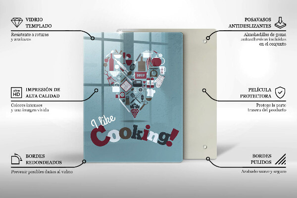 De vidrio templado I like cooking