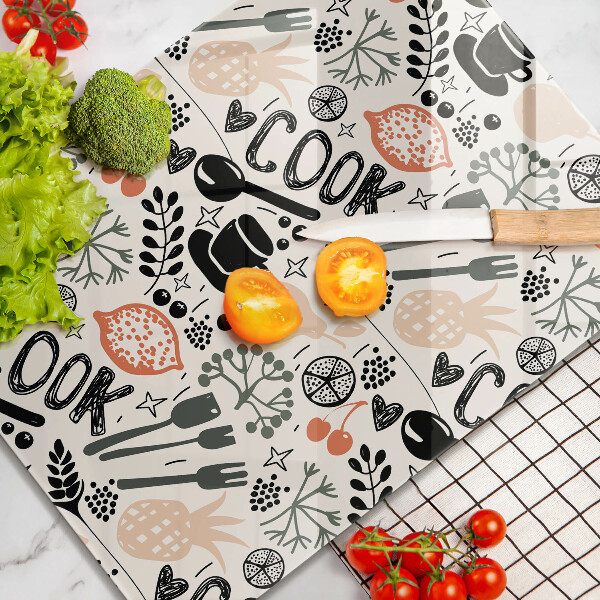 De vidrio templado Motivo de cocina de dibujos animados