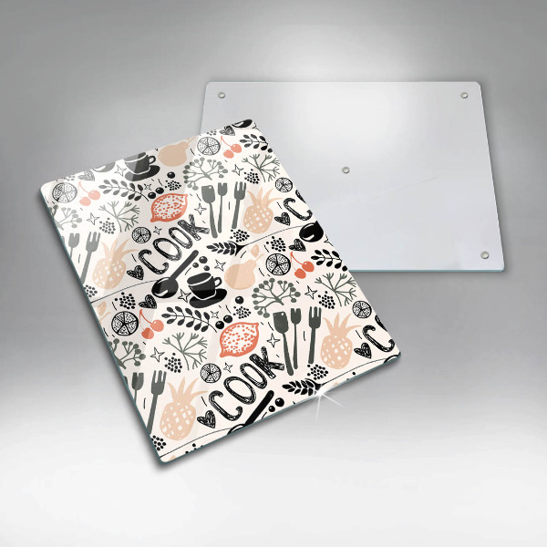 De vidrio templado Motivo de cocina de dibujos animados