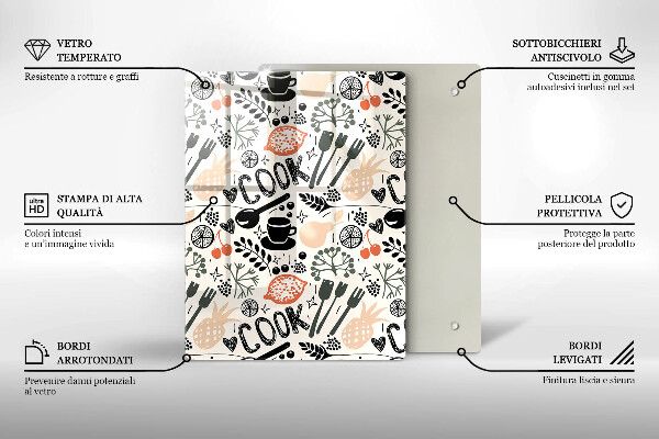 De vidrio templado Motivo de cocina de dibujos animados