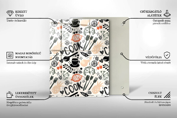 De vidrio templado Motivo de cocina de dibujos animados