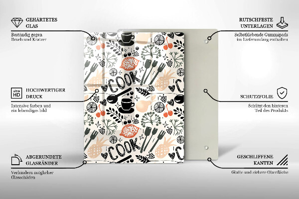 De vidrio templado Motivo de cocina de dibujos animados