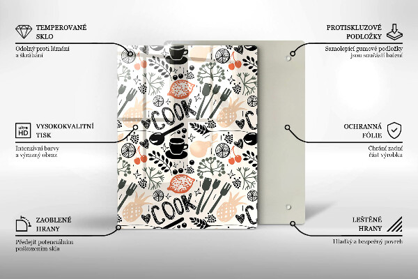 De vidrio templado Motivo de cocina de dibujos animados