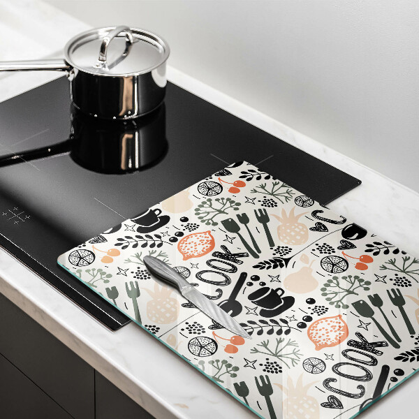 De vidrio templado Motivo de cocina de dibujos animados