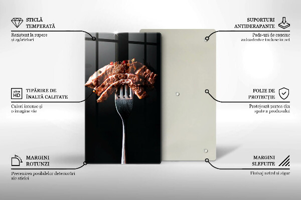 De vidrio templado Carne en un tenedor