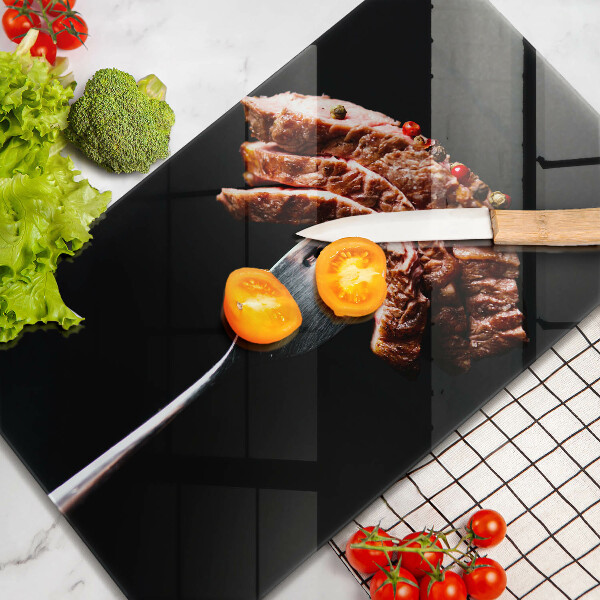 De vidrio templado Carne en un tenedor