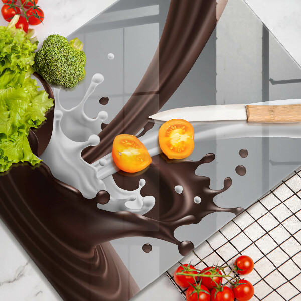 De vidrio templado leche y chocolate