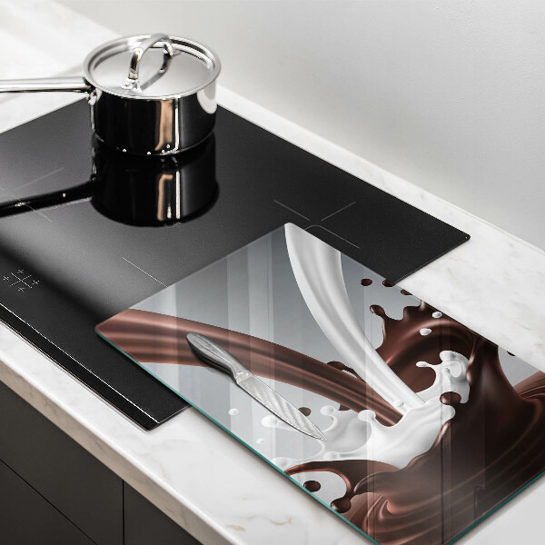 De vidrio templado leche y chocolate